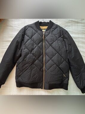 Eddie Bauer Gold Quilted Jacket with Black Trim